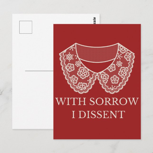 I Dissent Lace Collar Abortion Ban Protest  Postcard (Front/Back)