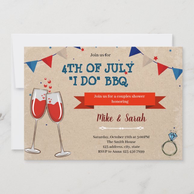 I DO 4th of july invitation (Front)