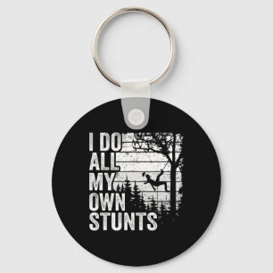 I Do All My Own Stunts Arborist Mens Vintage Tree Keychain