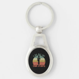 I do all my own stunts funny enjury hand keychain
