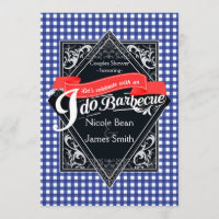 I DO BARBECUE BBQ Blue & Red Chequered Engagement