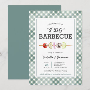 I DO Barbecue BBQ Rustic Couples Shower Invitation