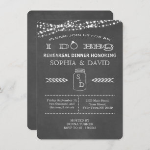 I DO BBBQ Chalkboard Répétition Dîner Invitation
