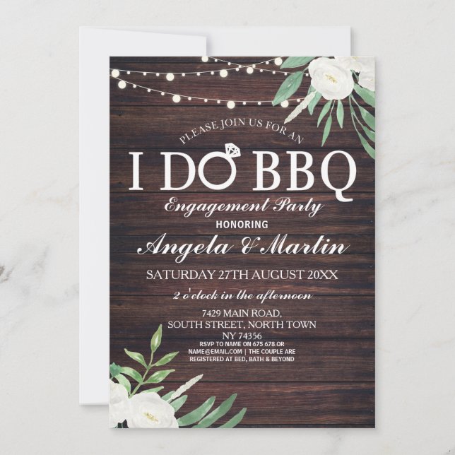 I DO BBBQ Engagement Party Couples Invitation de d (Devant)