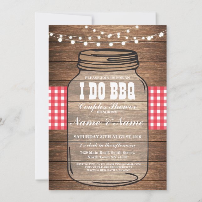 I DO BBBQ Engagement Party Couples Invitation de d (Devant)