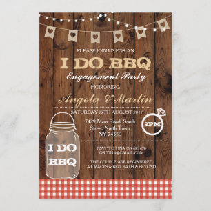 I DO BBBQ Engagement Party Couples Invitation de d