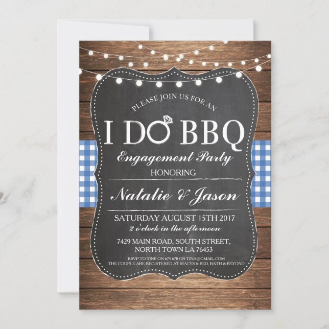 I DO BBBQ Engagement Party Couples Invitation de d (Devant)