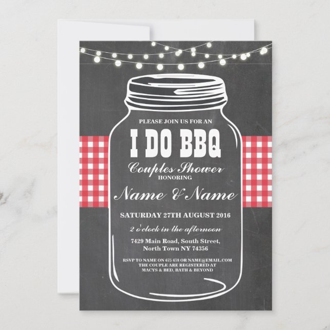 I DO BBBQ Engagement Party Couples Invitation de d (Devant)