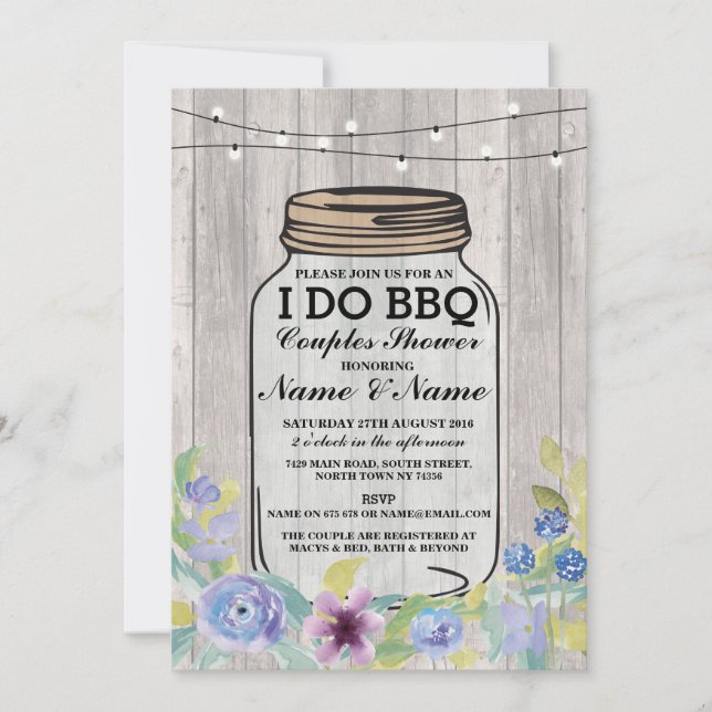 I DO BBBQ Engagement Party Couples Invitation de d (Devant)