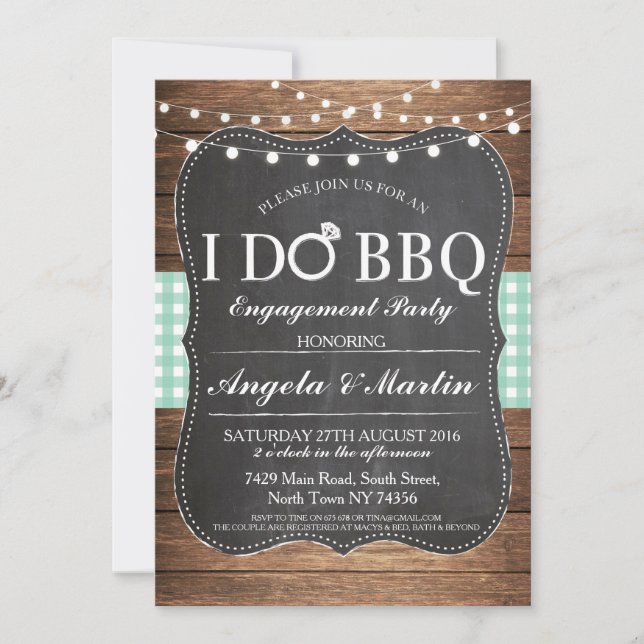 I DO BBBQ Engagement Party Couples Invitation de d (Devant)