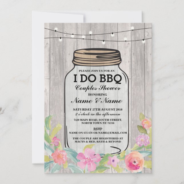 I DO BBBQ Engagement Party Couples Invitation de d (Devant)