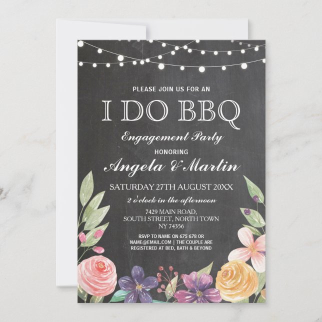 I DO BBBQ Engagement Party Couples Invitation de d (Devant)