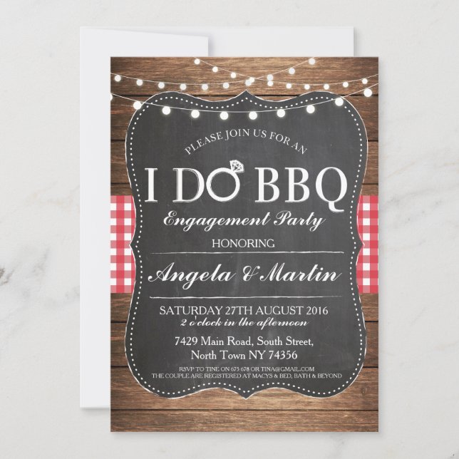 I DO BBBQ Engagement Party Couples Invitation de d (Devant)