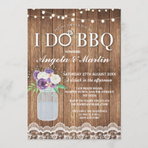 I DO BBBQ Engagement Party Jar Baby's Invitation d
