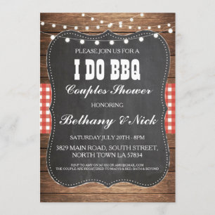 I DO BBBQ Fiançailles Couples Douches Invitation r
