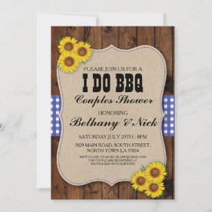 I DO BBBQ Fiançailles Couples Douches Invitation r