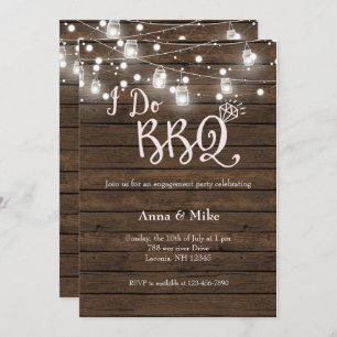 I DO BBBQ Fiançailles Stringlight Invitation