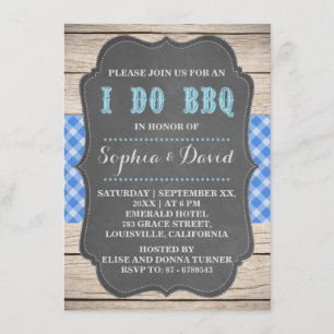 I DO BBBQ Rustic Old Barn Invitation Fiançailles