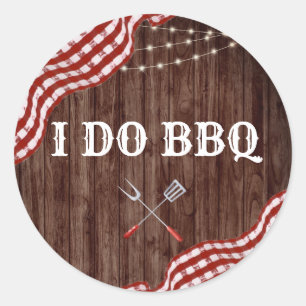 I DO BBQ Backyard Wedding Shower Favours Stickers