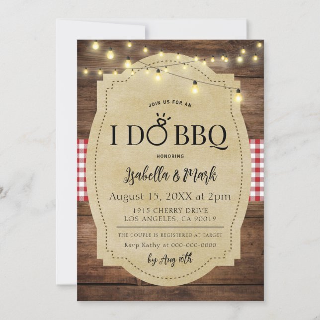I Do BBQ Barbecue Bridal Shower Invitation (Front)
