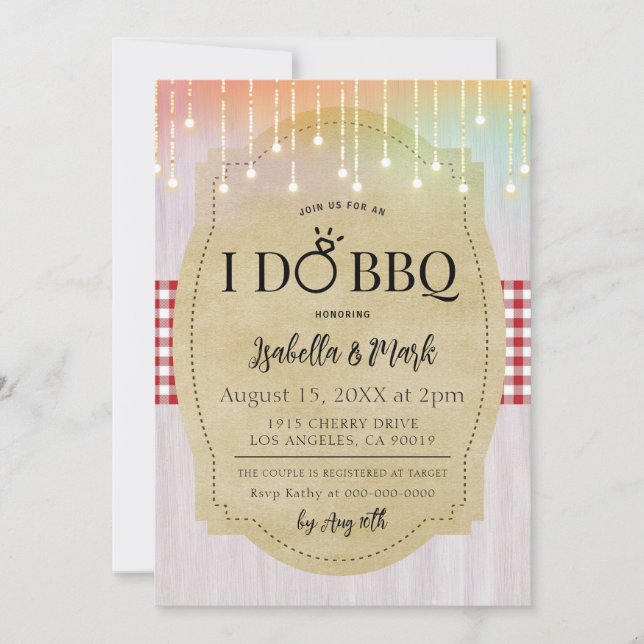 I Do BBQ Barbecue Bridal Shower Invitation (Devant)