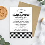 I Do BBQ Black Gingham Wedding Couples Shower Invitation<br><div class="desc">A rustic modern wedding couples shower invitation for a casual backyard BBQ event. Text includes "Join us for an "I do" couples wedding shower honouring the future bride and groom.  Black and white colour scheme.</div>