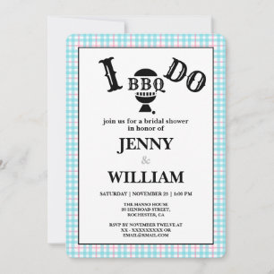 I Do BBQ Bridal Shower Engagement Invitations 