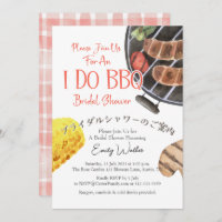 I Do BBQ Bridal Shower Grill Red Gingham Casual