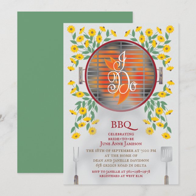 I Do BBQ Bridal Shower Invitation (Front/Back)
