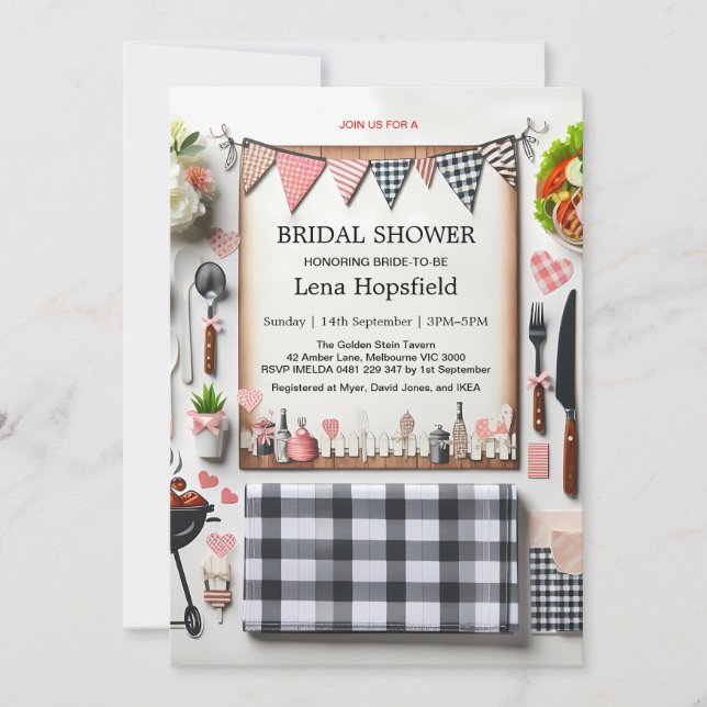 I Do BBQ Bridal Shower Rustic Wedding Invitation (Front)