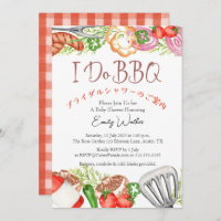 I Do BBQ Bridal Shower Utensil Food Red Gingham