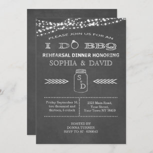 I DO BBQ Chalkboard Rehearsal Dinner Invitation
