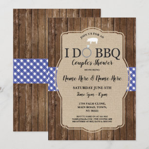 I DO BBQ Couple's Shower Engagement Pig Invite