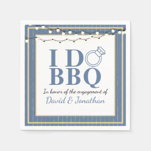 I Do BBQ Couples Shower Gay LGBTQ Engagement Party Napkin