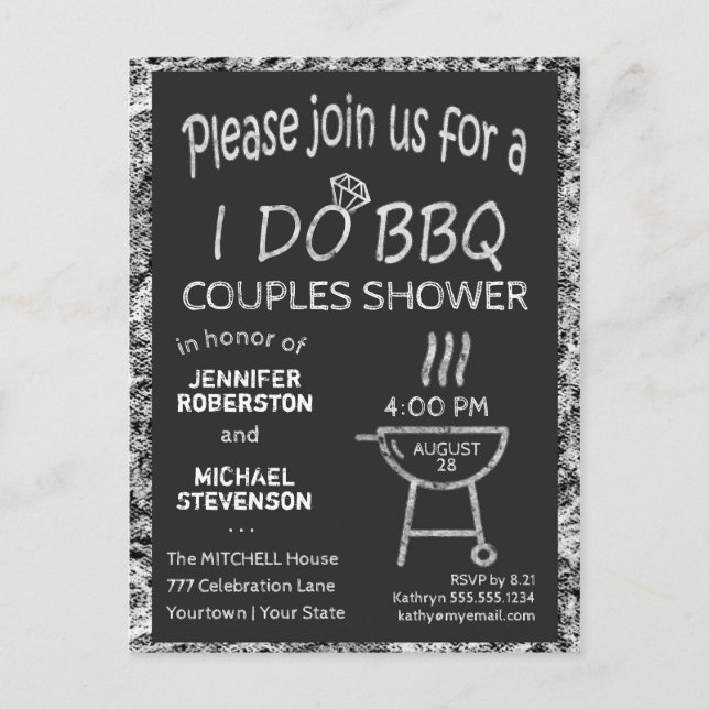 I Do | BBQ | Couples Shower Postcard (Front)
