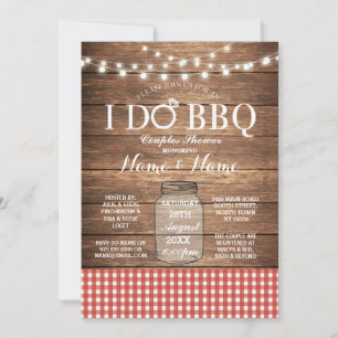 I DO BBQ Couple's Shower Red Check Invitation