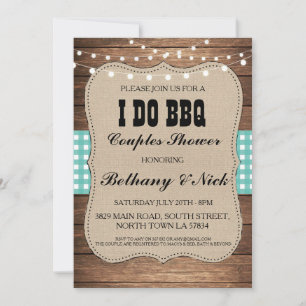 I DO BBQ Engagement Couples Showers Rustic Invite