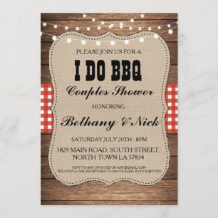 I DO BBQ Engagement Couples Showers Rustic Invite