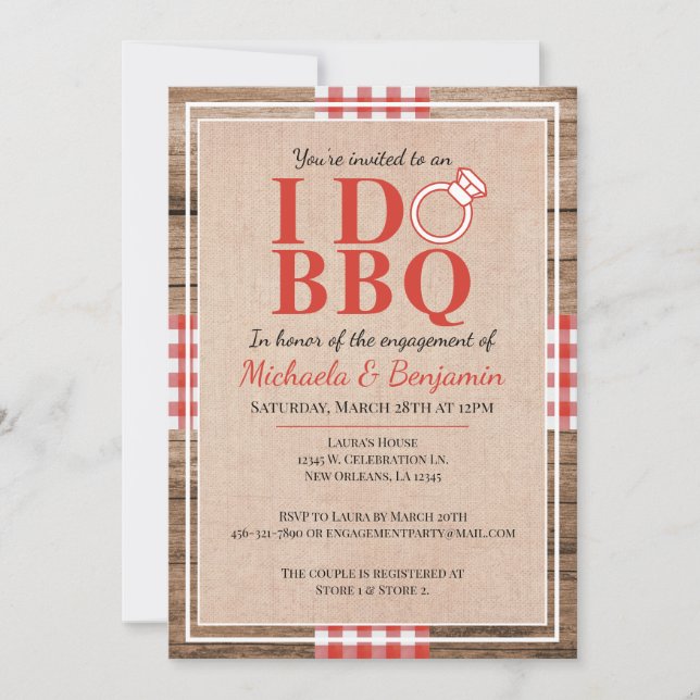 I Do BBQ Engagement Party Couples Shower Invitation (Front)