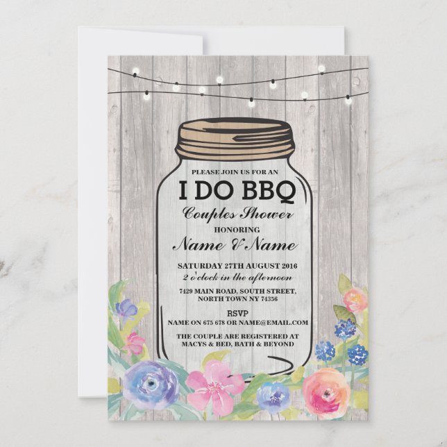 I DO BBQ Engagement Party Couples Shower Invite (Front)