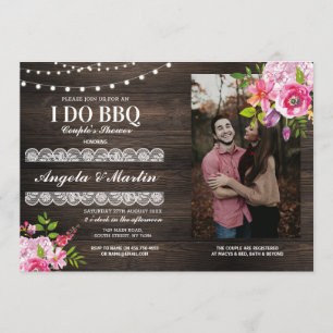 I DO BBQ Engagement Party Couples Shower Photo Invitation
