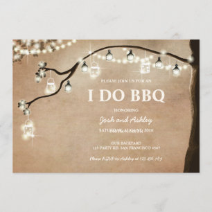 I Do BBQ Engagement Party Couples shower Rustic Invitation
