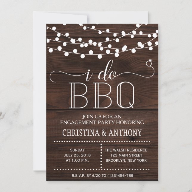 I Do BBQ Engagement Party Invitation (Front)