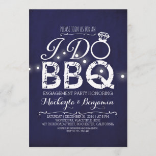 I do BBQ engagement party invitation NAVY