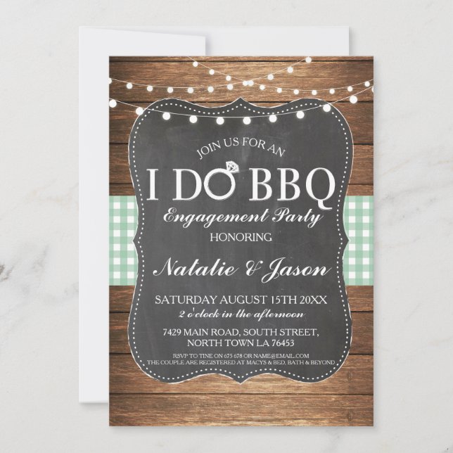 I DO BBQ Engagement Party Mint Shower Invite (Front)