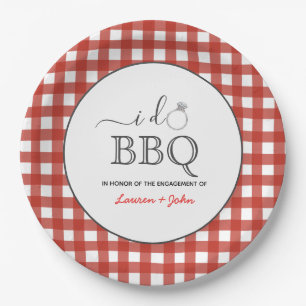 I Do BBQ Engagement Party Paper Plate