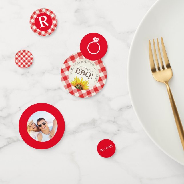 I Do BBQ Gingham Wedding Shower Confetti (Group)