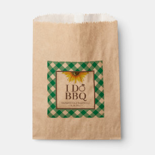 I Do BBQ Green Gingham and Sunflower Favour Bag
