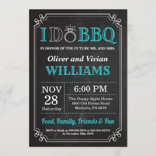 I DO BBQ Invitation Chalkboard Engagement des Mari