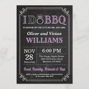 I DO BBQ Invitation Chalkboard Engagement Mariage
